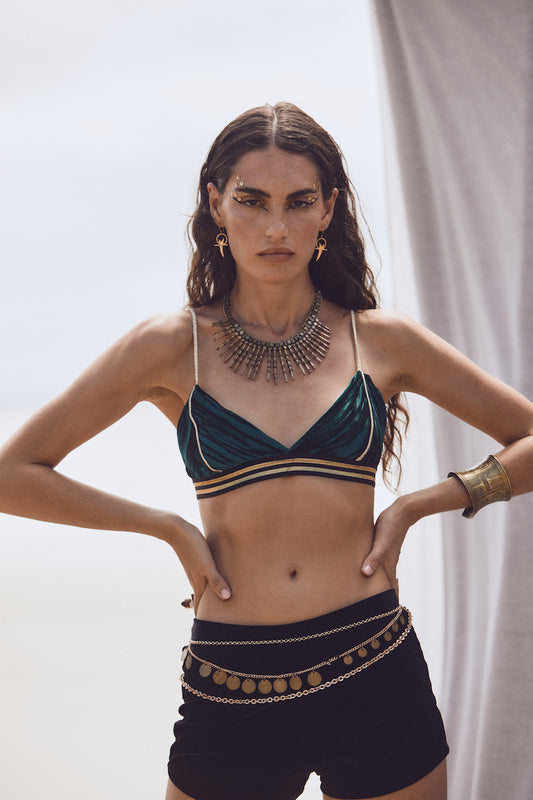 Zeppelin Velvet Shorties (Deep Emerald)