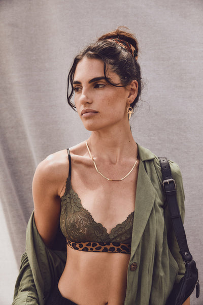 Asteria Khaki Green Lace Bralette Kultcha Collective